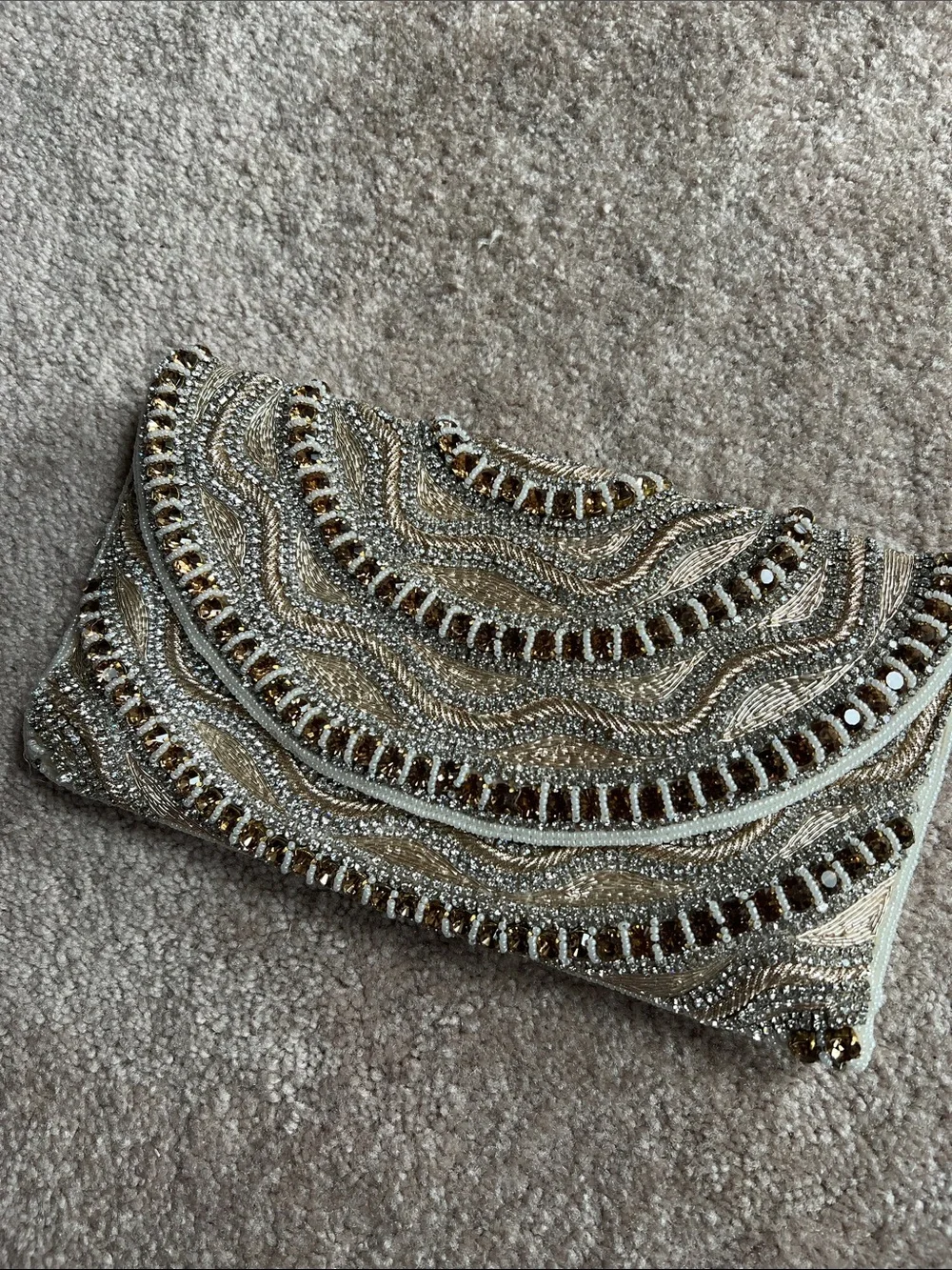 Vintage custom embellished clutch